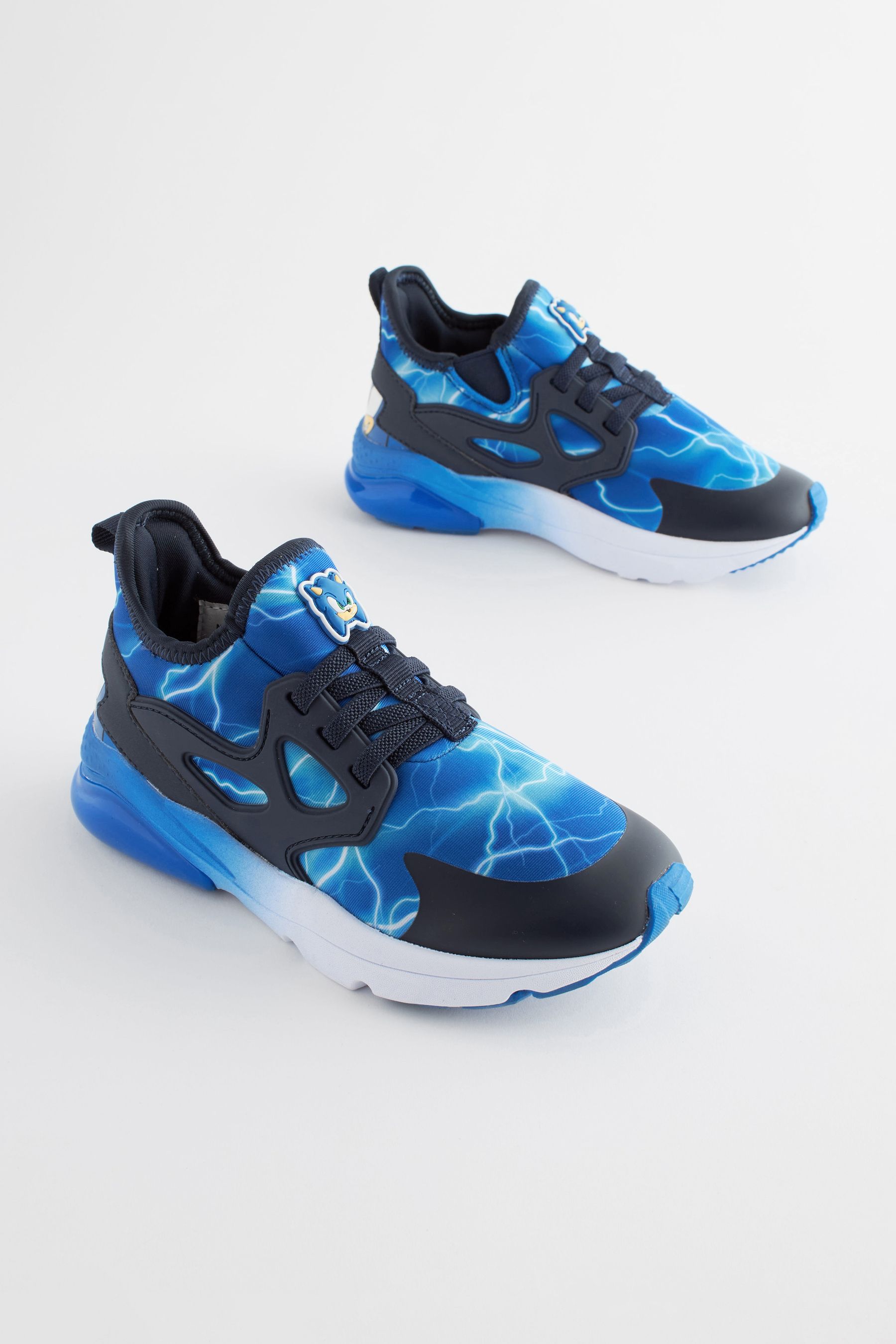 Buy Blue Sonic Elastic Lace Trainers from the Next UK online shop