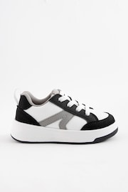 Black/White Standard Fit (F) Elastic Lace Trainers - Image 2 of 5
