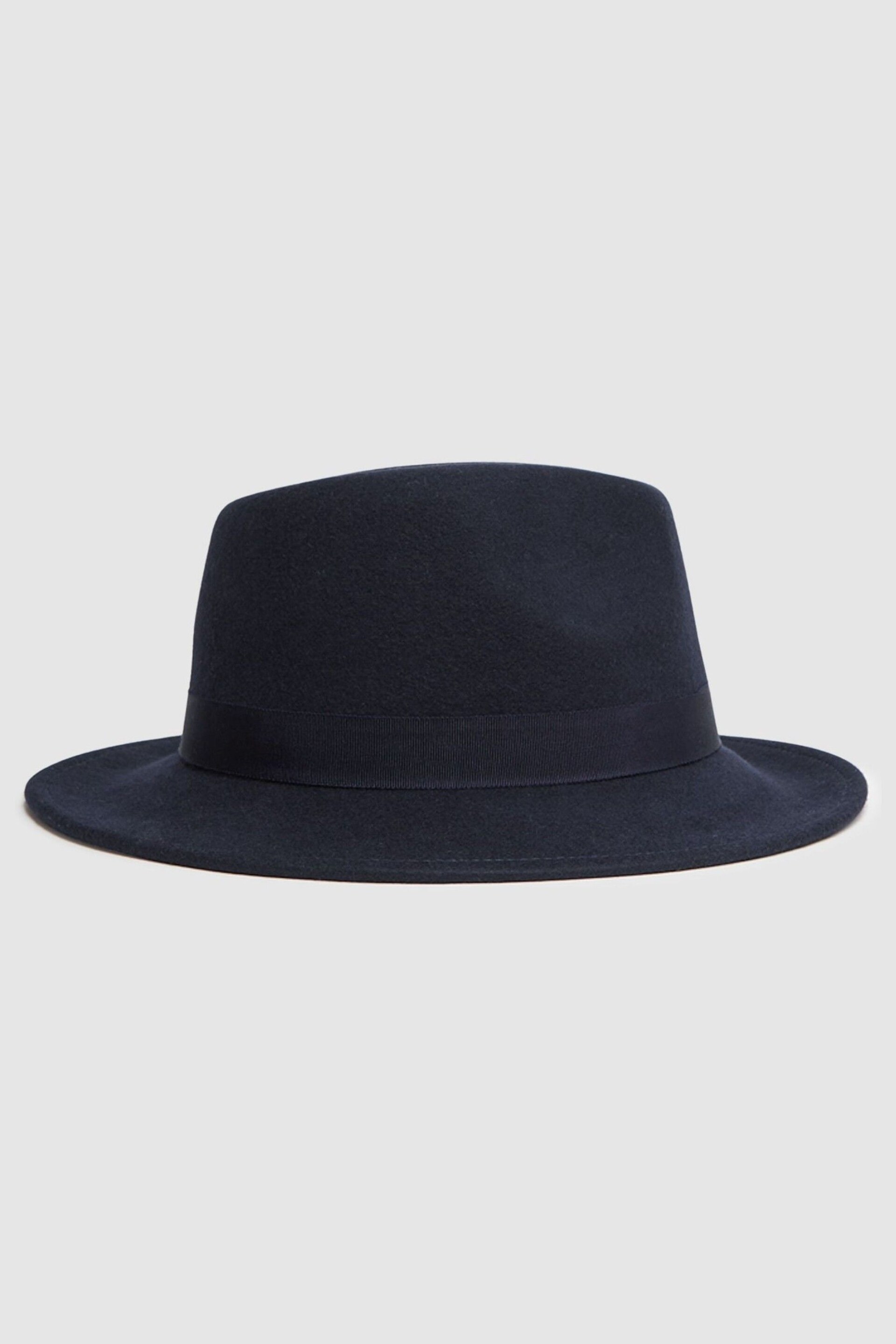 Reiss Navy Ally Wool Fedora Hat - Image 1 of 5