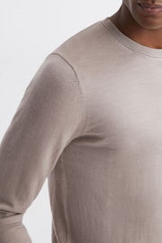 Reiss Mink Wessex Merino Wool Crew Neck Jumper - Image 4 of 5