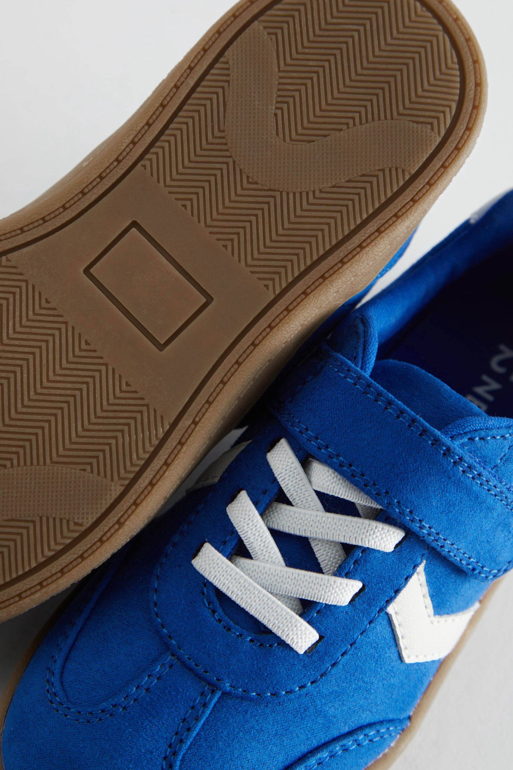 Cobalt Blue Touch Fastening Chevron Shoes