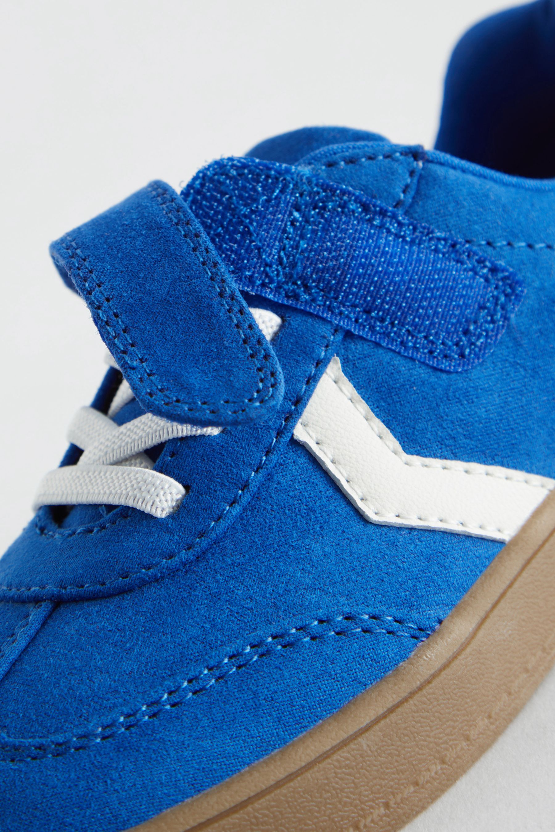 Cobalt Blue Touch Fastening Chevron Shoes
