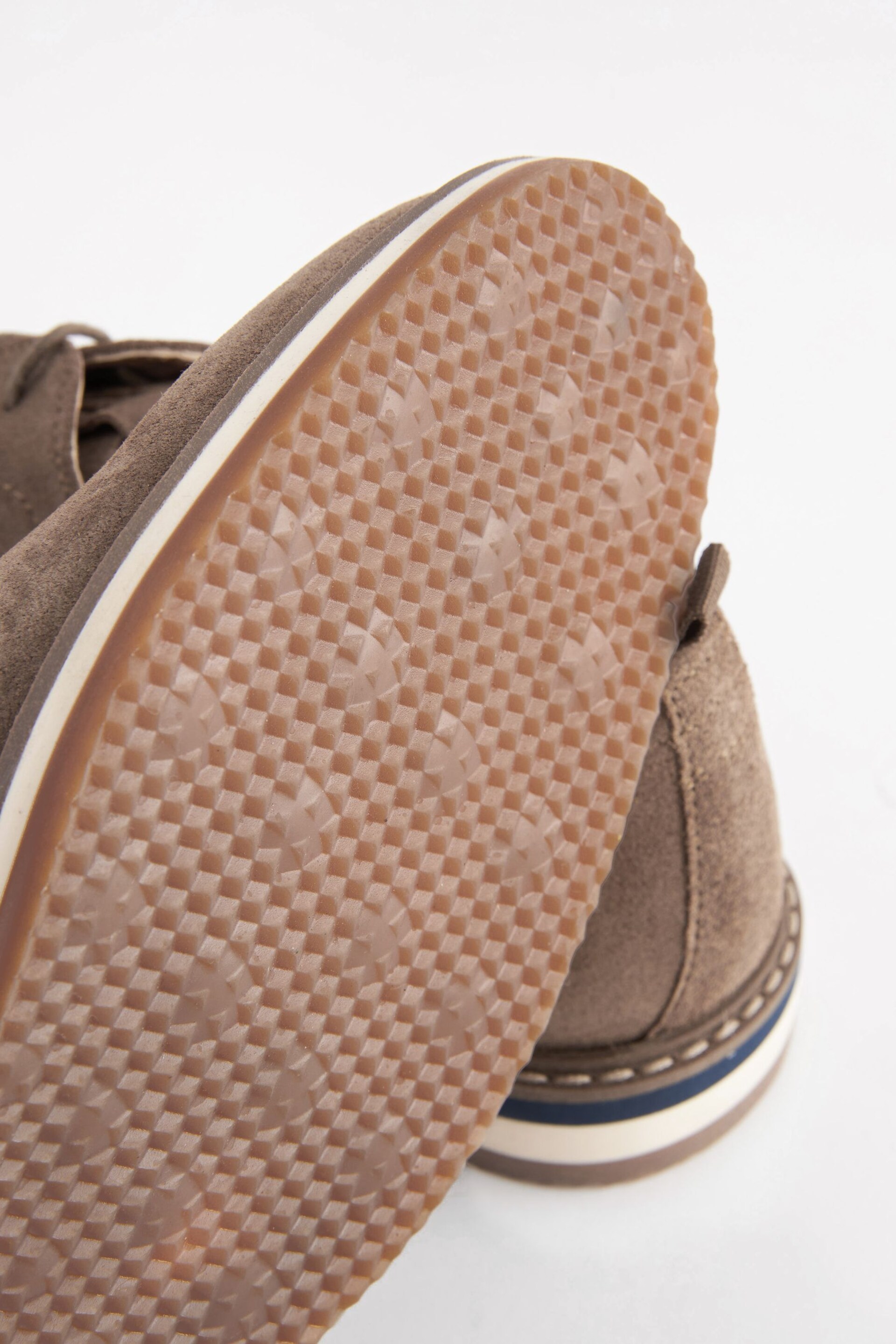 Stone Brown Leather Wedge Derby Shoes - Image 5 of 7