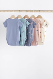 Teal Blue Baby Short Sleeve Bodysuit 5 Pack - Image 2 of 7