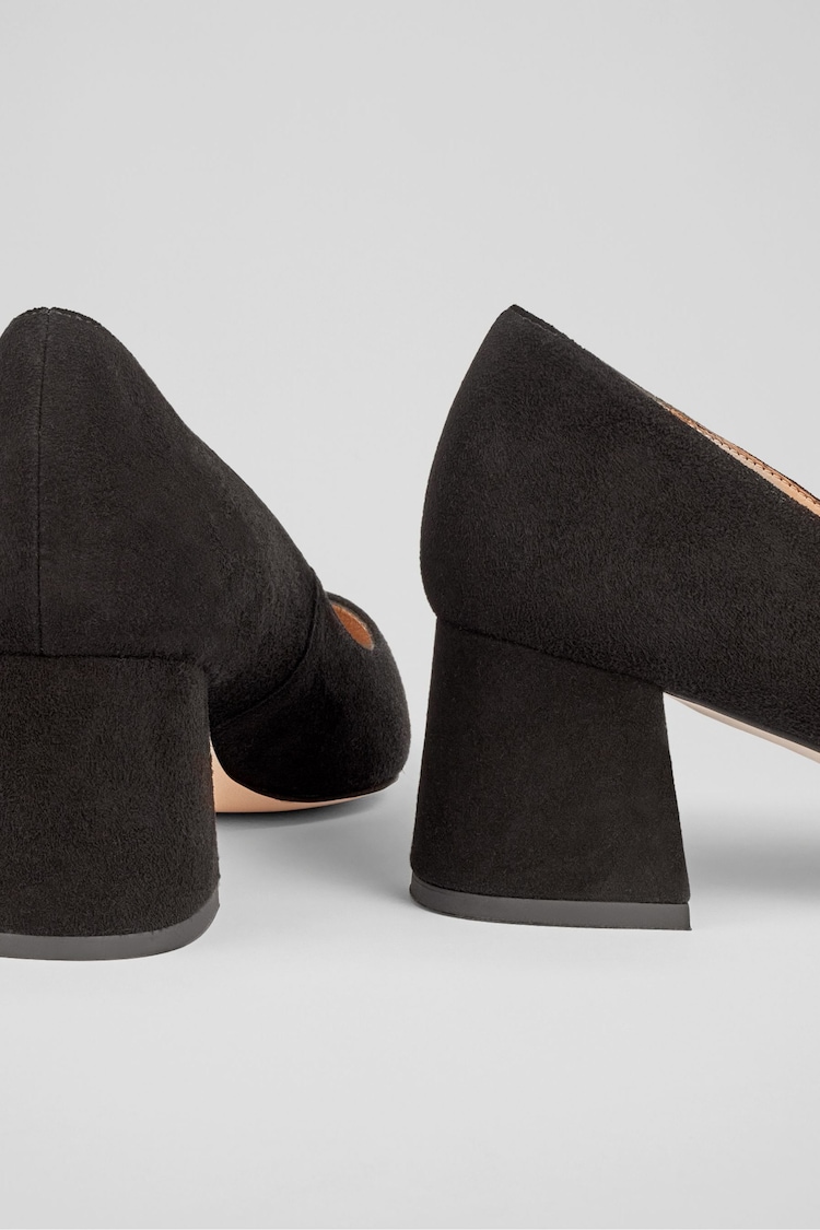 LK Bennett Black Suede Sloane Block Heel Courts - Image 4 of 4