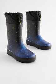 Blue Splat Thinsulate™ Warm Lined Cuff Wellies - Image 1 of 6