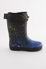 Blue Splat Thinsulate™ Warm Lined Cuff Wellies - Image 2 of 6