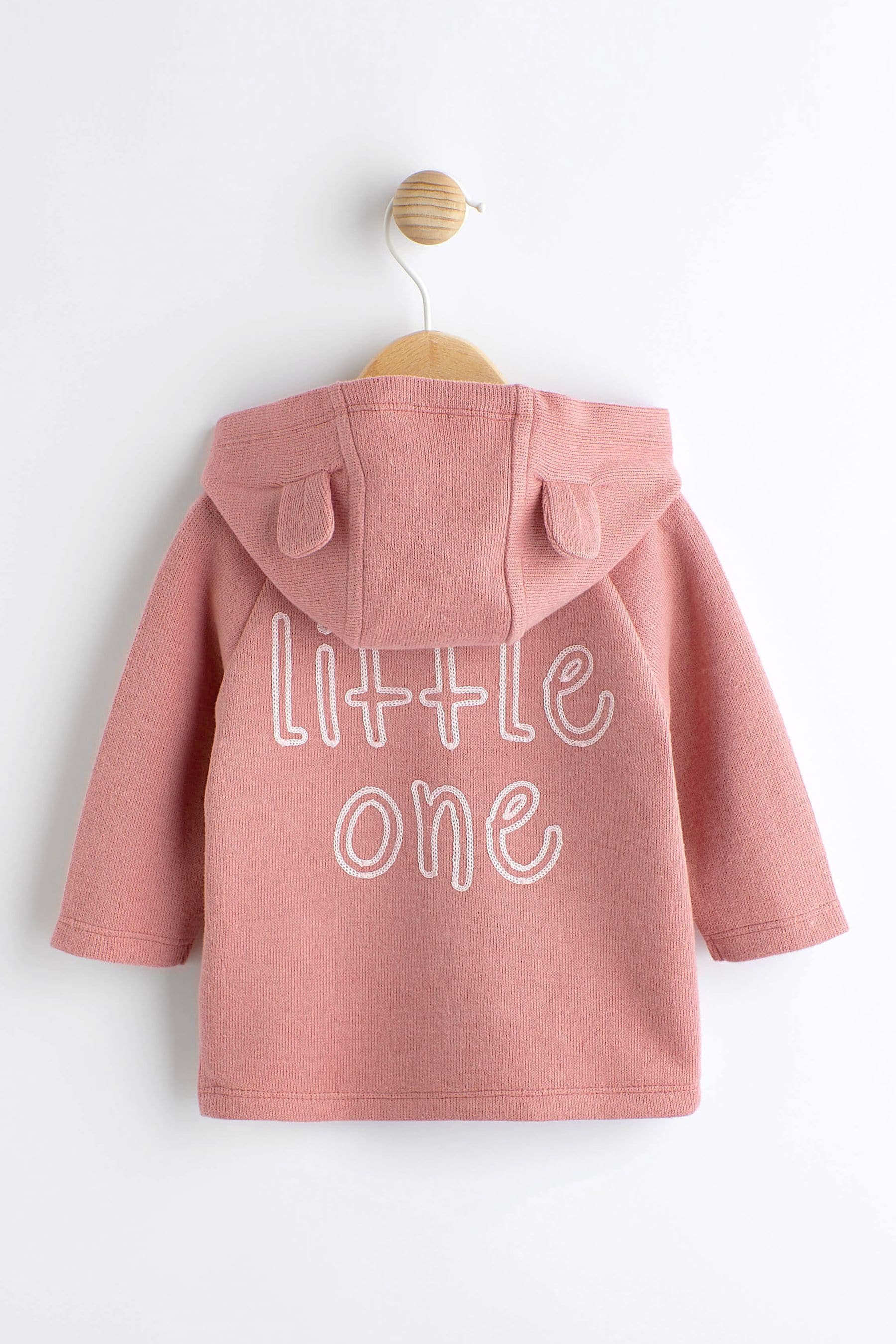 Buy Pink Slogan Baby Hooded Cosy Jersey Jacket 0mths 3yrs from Next Luxembourg
