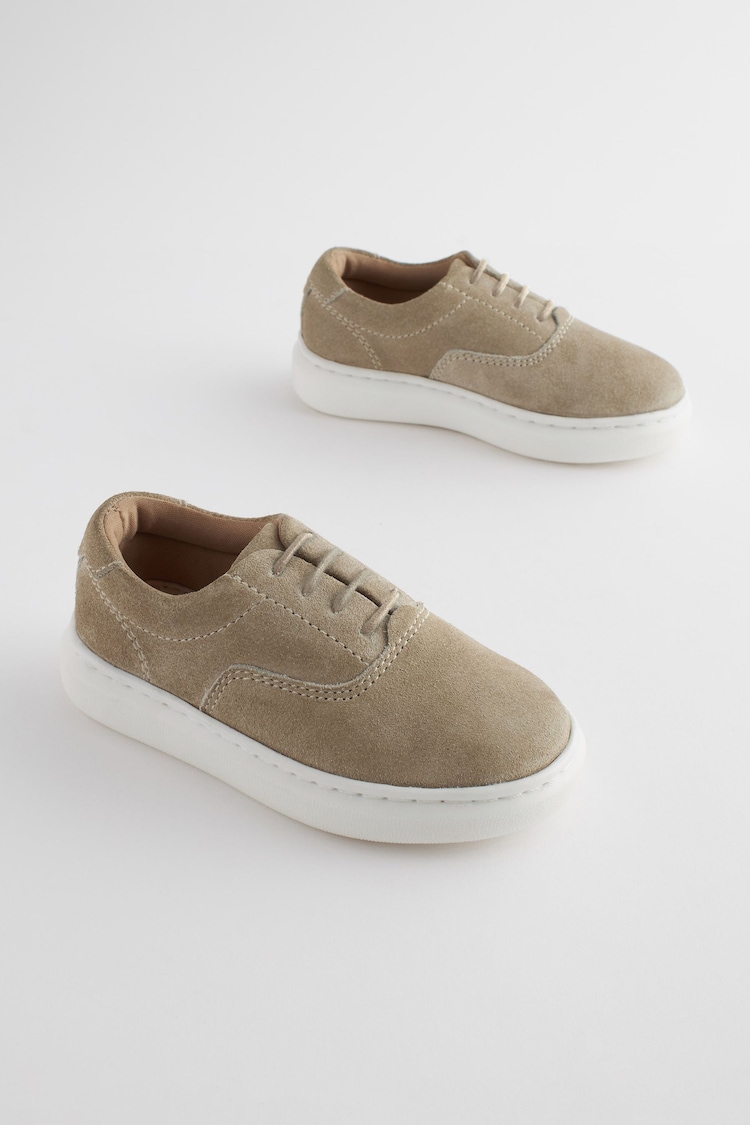 Neutral Stone Smart Leather Lace-Up Shoes - Image 1 of 7