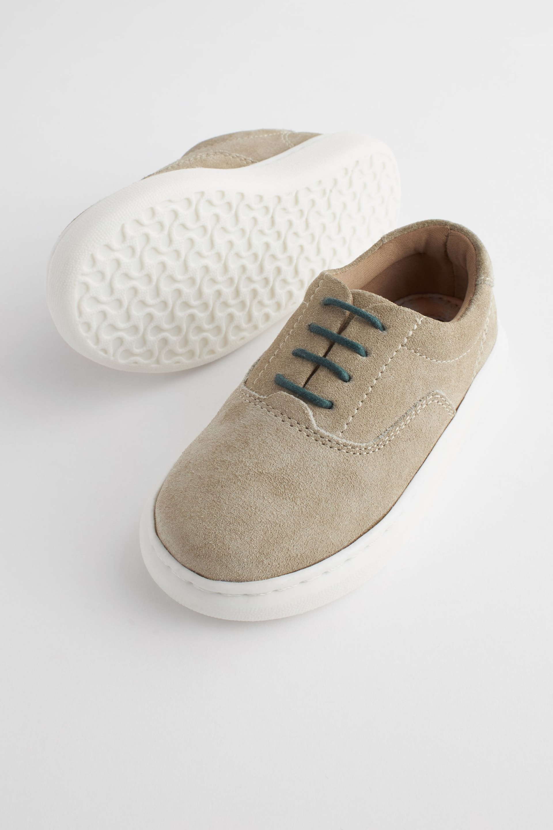 Neutral Stone Smart Leather Lace-Up Shoes - Image 4 of 8