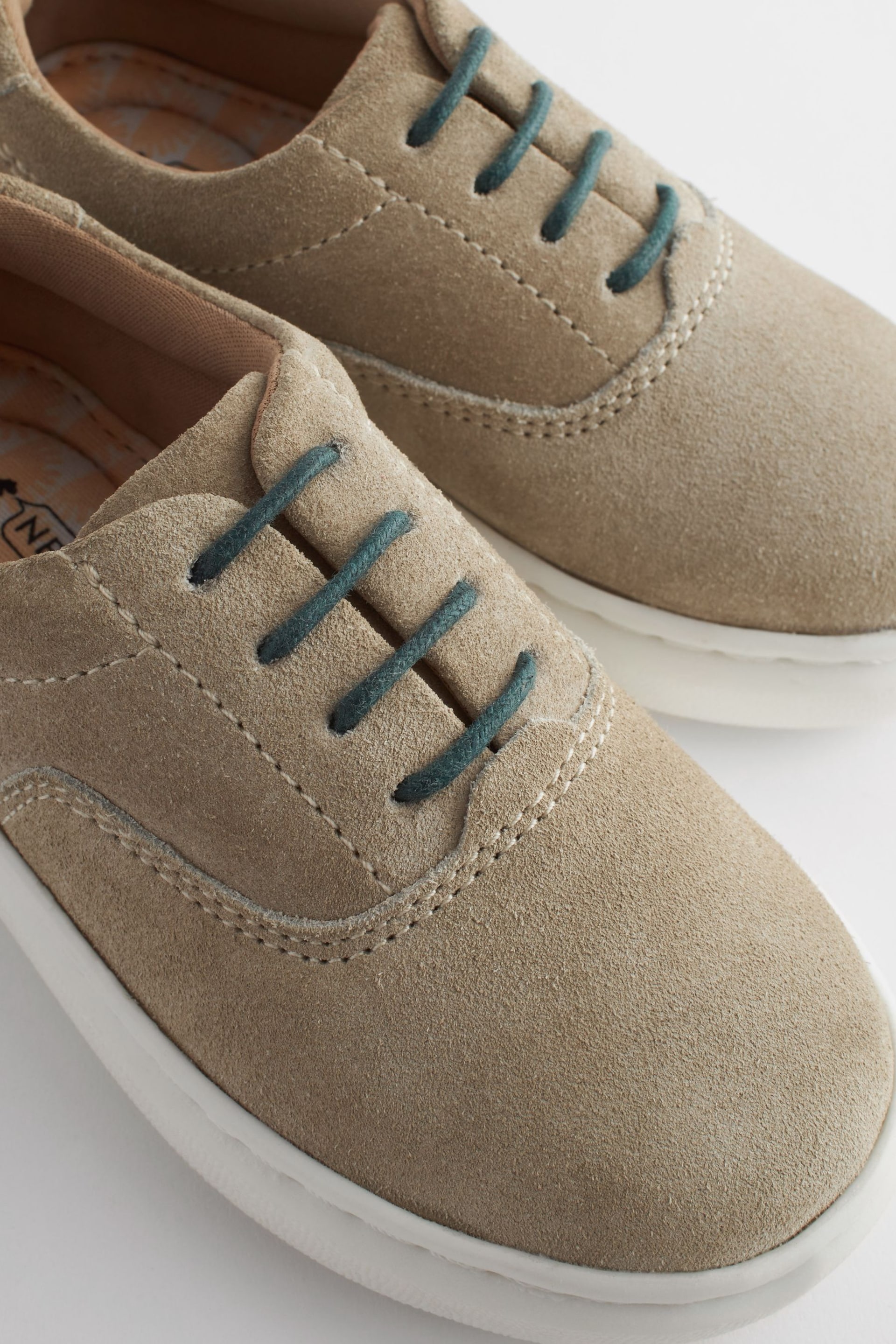 Neutral Stone Smart Leather Lace-Up Shoes - Image 5 of 8