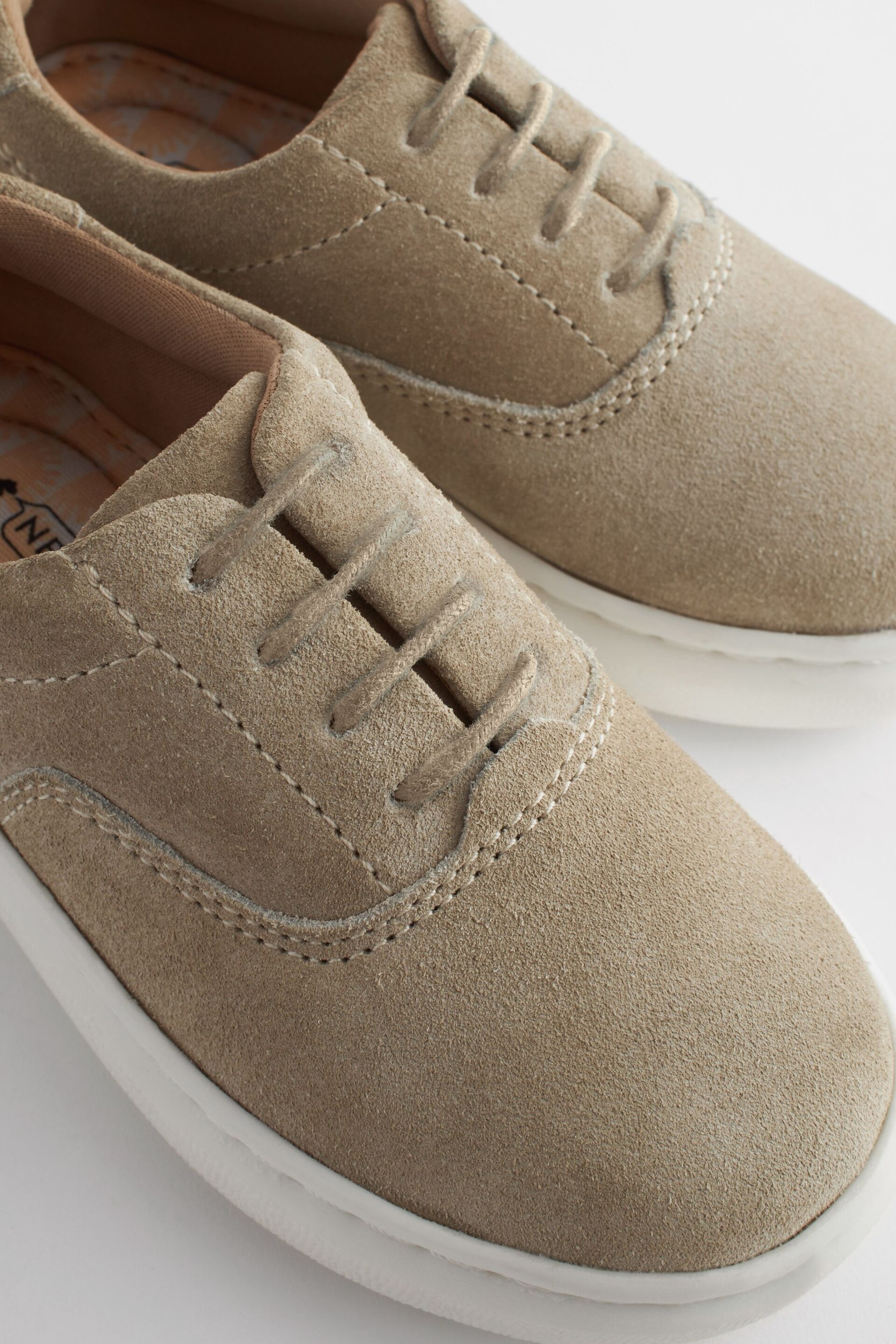 Neutral Stone Smart Leather Lace-Up Shoes - Image 8 of 8