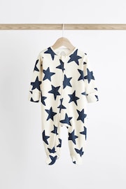 Navy Blue Star Baby Zip Sleepsuits 3 Pack (0mths-2yrs) - Image 5 of 11