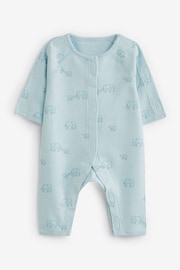 Blue Premature Baby 100% Cotton Sleepsuits 3 Pack (0-0mths) - Image 3 of 6