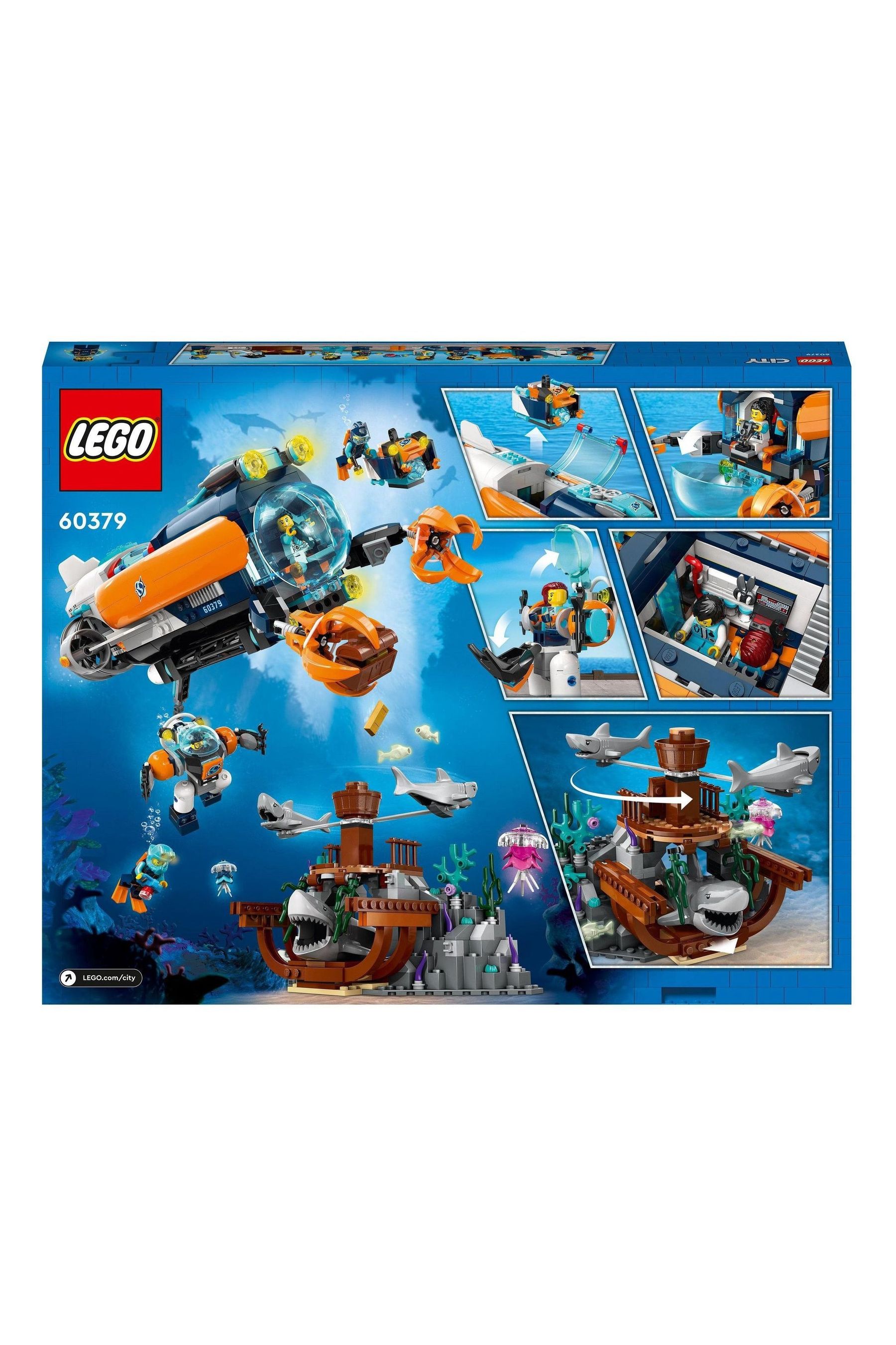 Buy LEGO City Deep Sea Explorer Submarine Toy Ocean Set 60379 from the Next UK online shop