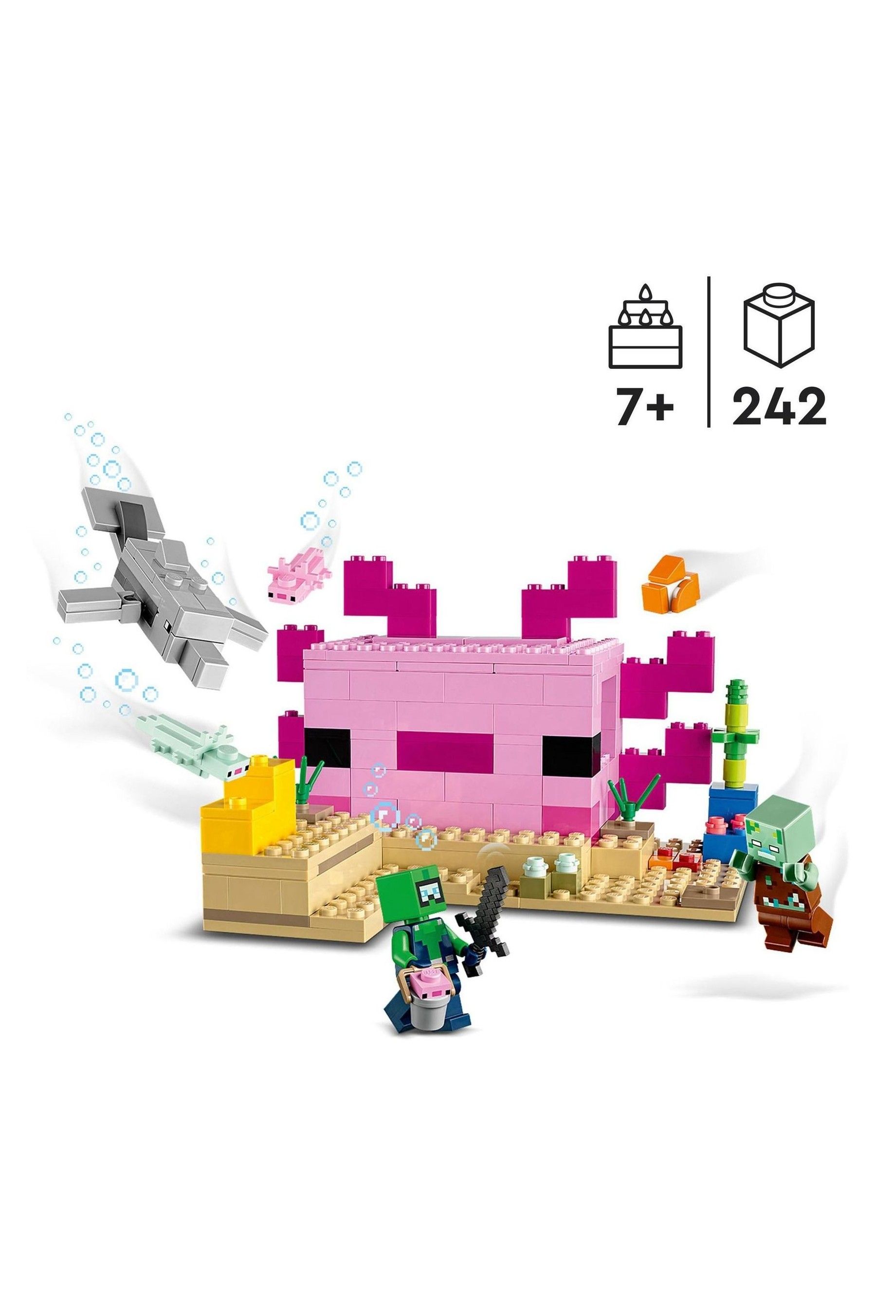 LEGO Minecraft The Axolotl House Underwater Set 21247 from Next Lithuania