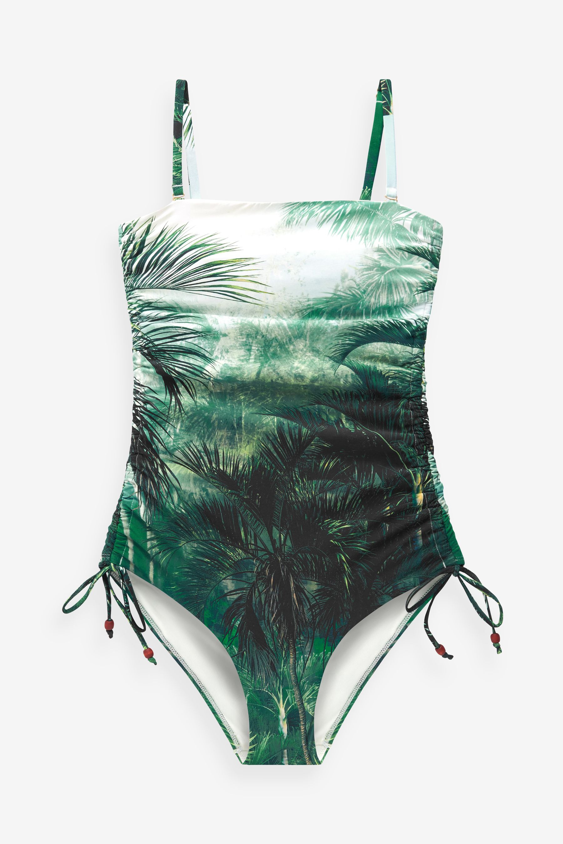 Green leaf print swimsuit deals