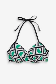 Green Geo Padded Wired Plunge Bikini Top - Image 7 of 7
