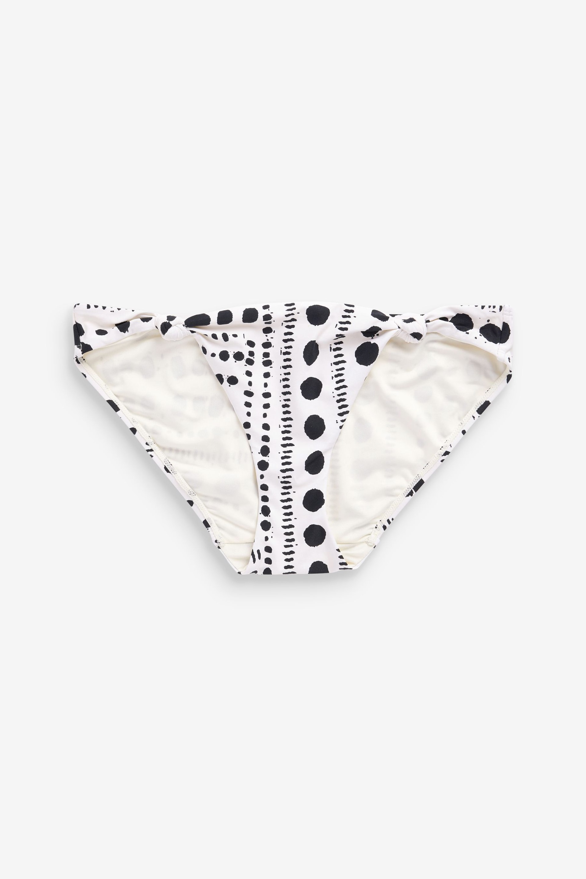 Monochrome Spot Knotted High Leg Bikini Bottom - Image 6 of 6