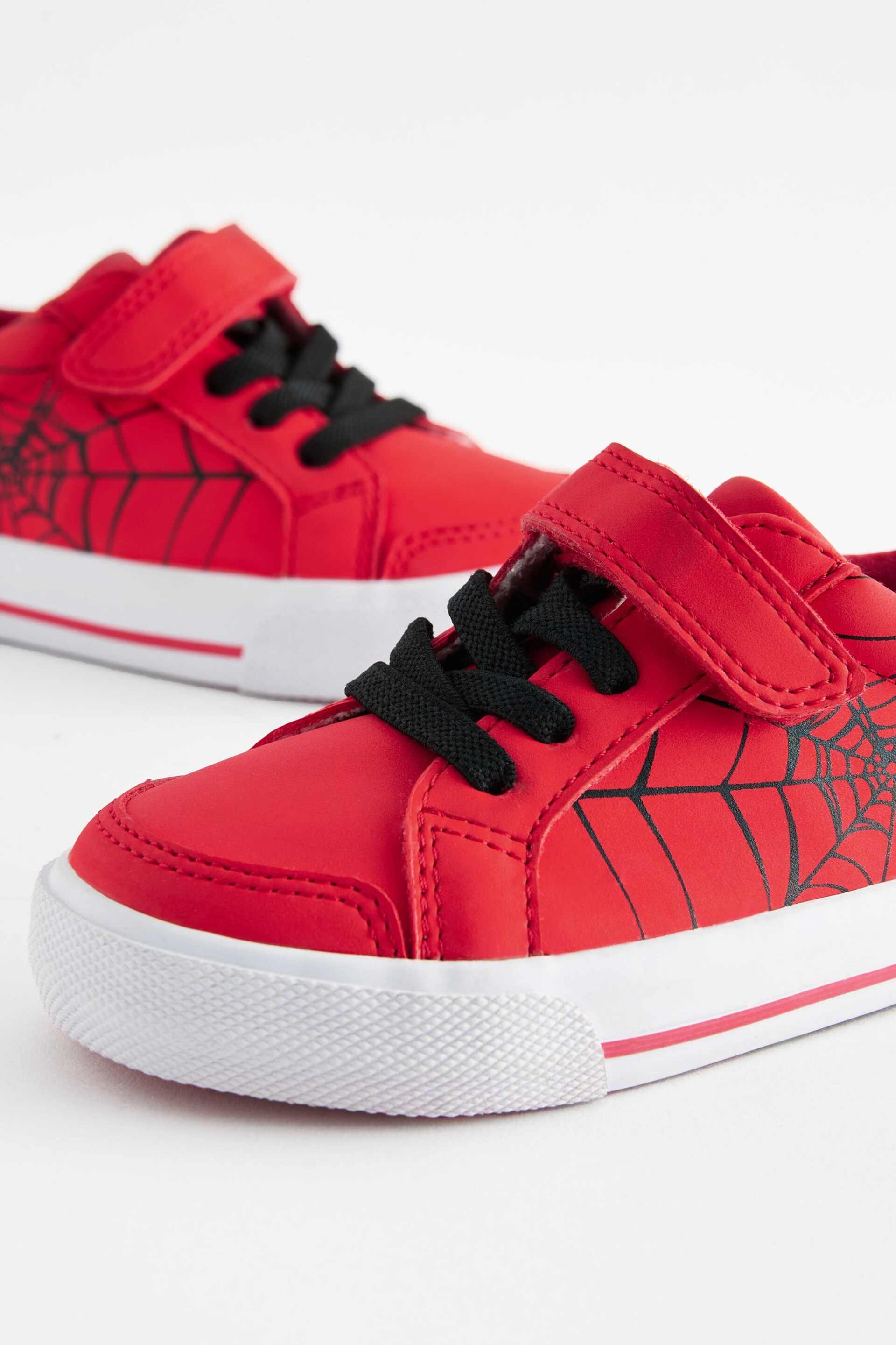 Red Standard Fit (F) Spiderman Touch Fastening Elastic Lace Trainers - Image 5 of 5