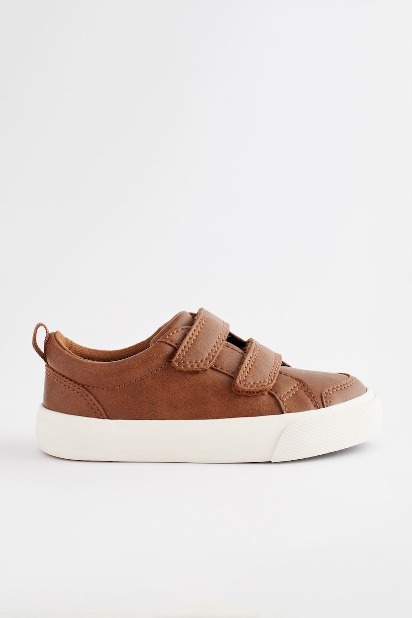Tan Brown Standard Fit (F) Two Strap Touch Fastening Trainers - Image 2 of 7