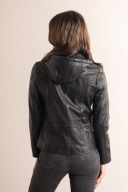 Lakeland Leather Black Abbeyville Hooded Leather Jacket - Image 6 of 9