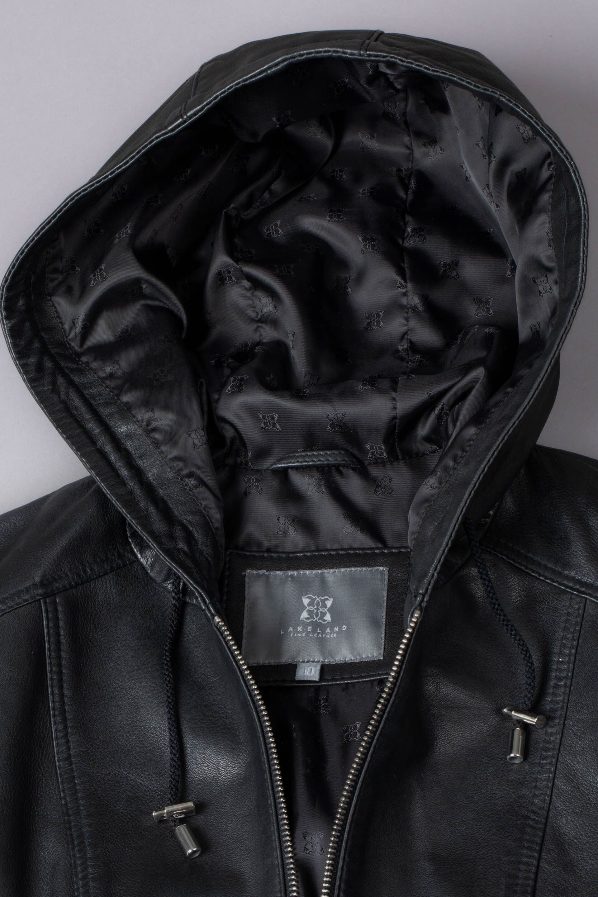 Lakeland Leather Black Abbeyville Hooded Leather Jacket - Image 9 of 9