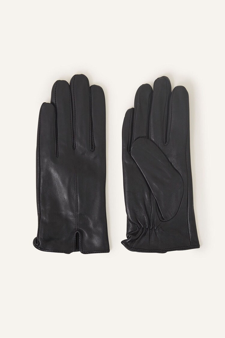 Accessorize Black Classic Leather Gloves - Image 1 of 2