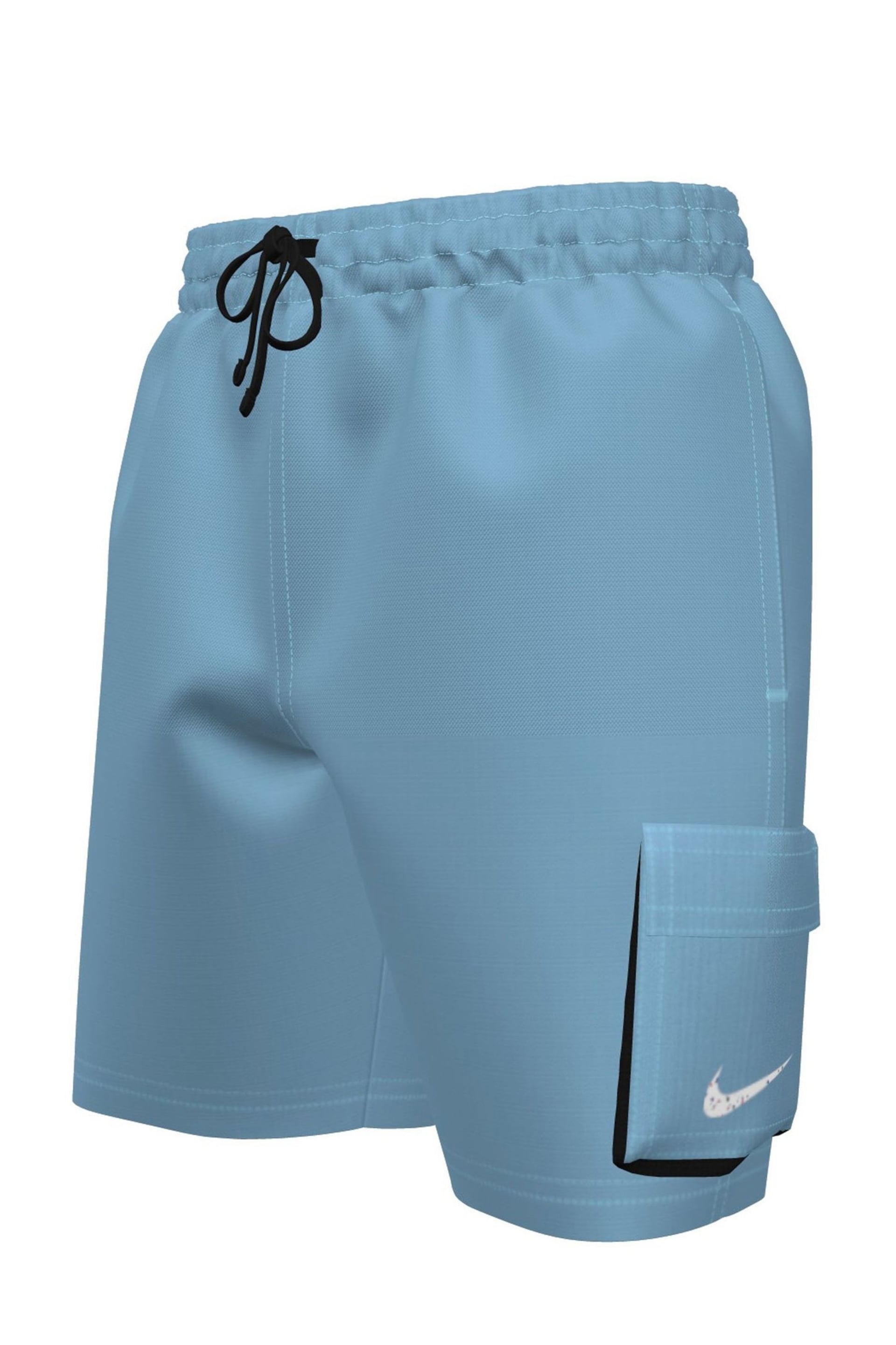 Nike Light Blue Nike Swim Cargo Pocket 6 Inch Volley Shorts - Image 7 of 9