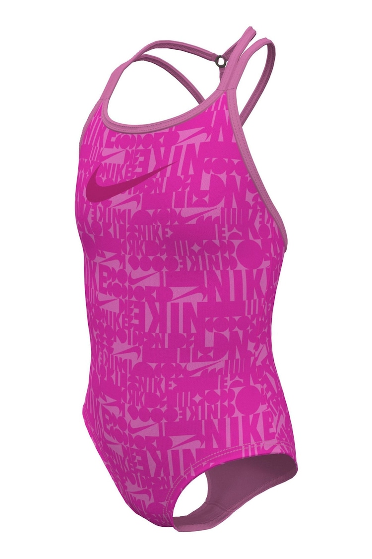 Nike Pink Nike Swim  All Over Print Cross Back Swimsuit - Image 5 of 5