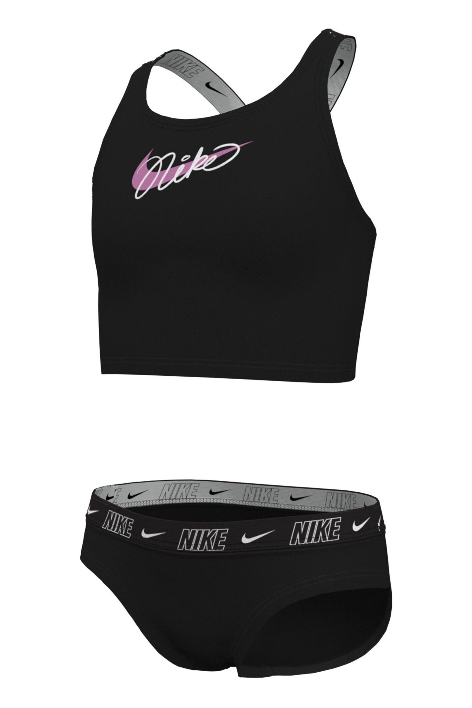 Nike Black Logo Tape Midkini Bikini Set - Image 10 of 10