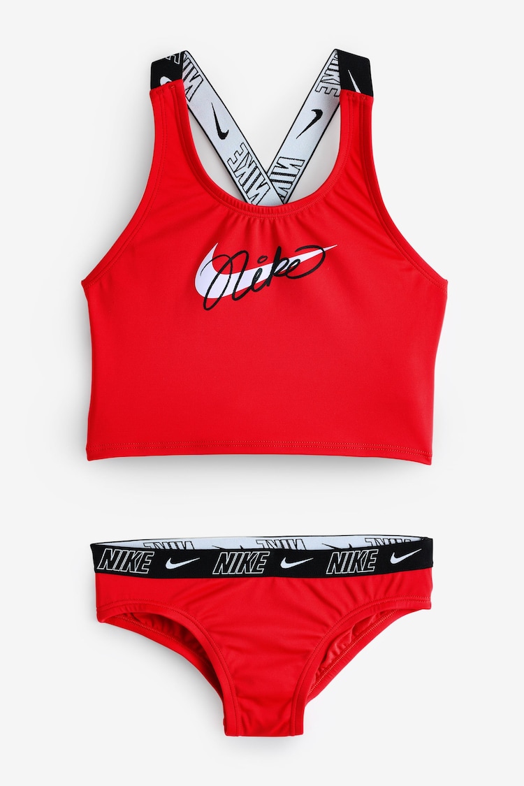 Nike Red Logo Tape Midkini Bikini Set - Image 2 of 2