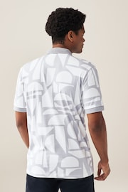 Grey Print Polo Shirt - Image 3 of 8