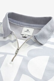 Grey Print Polo Shirt - Image 7 of 8