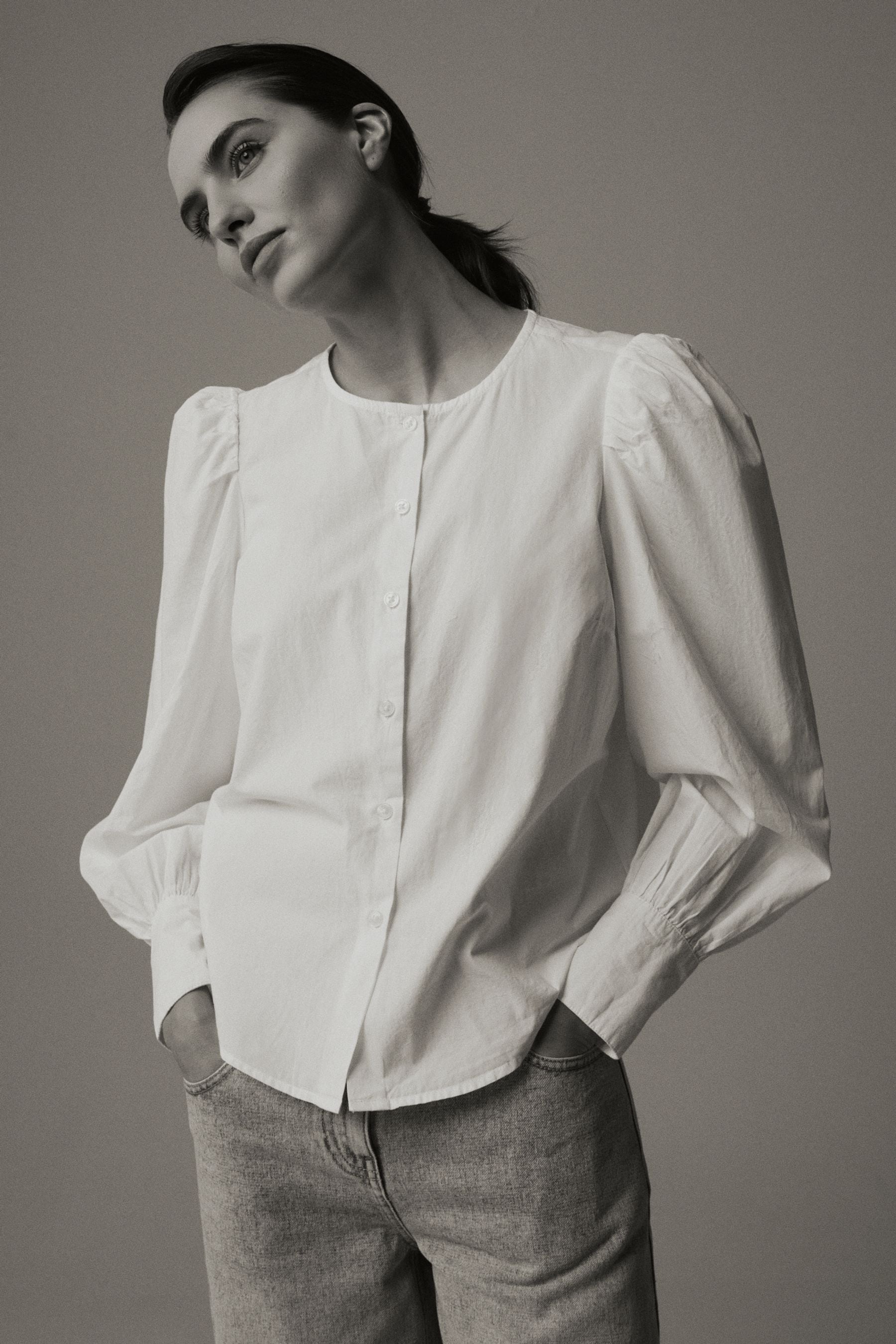 Buy Laura Ashley White 100 Cotton Puff Sleeve Shirt from the Next UK online shop