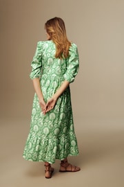Laura Ashley Green Camelot Print Green Midaxi Dress - Image 2 of 6