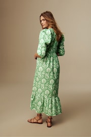 Laura Ashley Green Camelot Print Green Midaxi Dress - Image 3 of 6