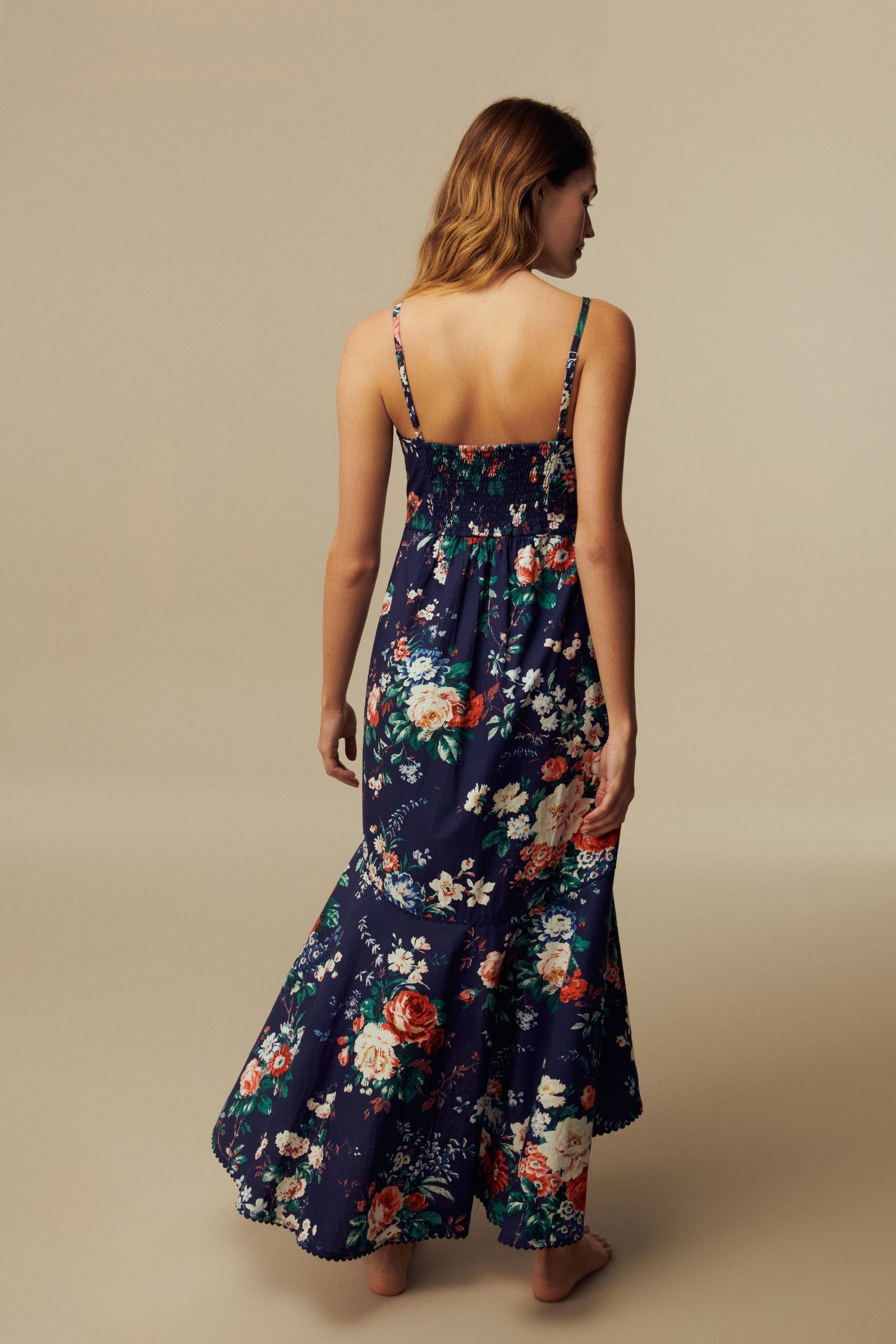 Buy Laura Ashley Navy Floral Asymmetric High Low Dress from Next Luxembourg