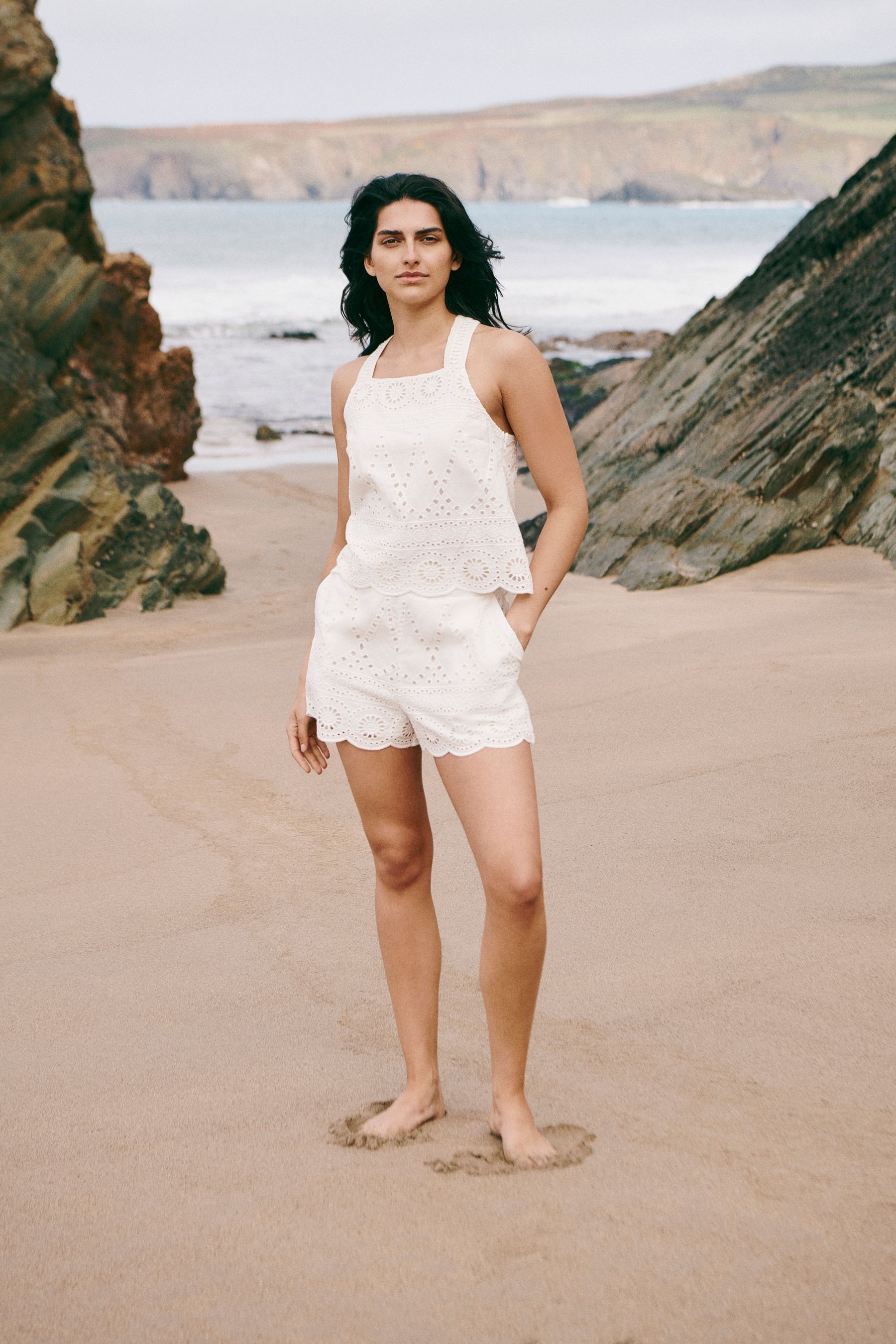 Buy Laura Ashley White Broderie Lace Shorts from Next Luxembourg