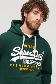 Superdry Enamel Green Vintage Logo Hoodie - Image 3 of 8