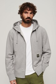 Superdry Grey Contrast Stitch Relax Zip Hoodie - Image 1 of 3