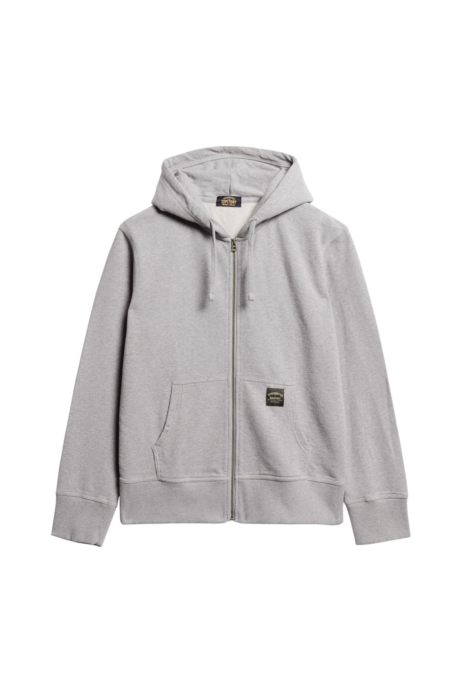 Superdry Grey Contrast Stitch Relax Zip Hoodie - Image 3 of 3