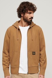 Superdry Brown Contrast Stitch Relax Zip Hoodie - Image 1 of 4