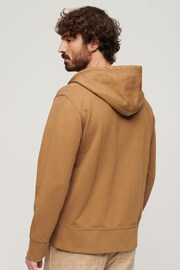 Superdry Brown Contrast Stitch Relax Zip Hoodie - Image 2 of 4