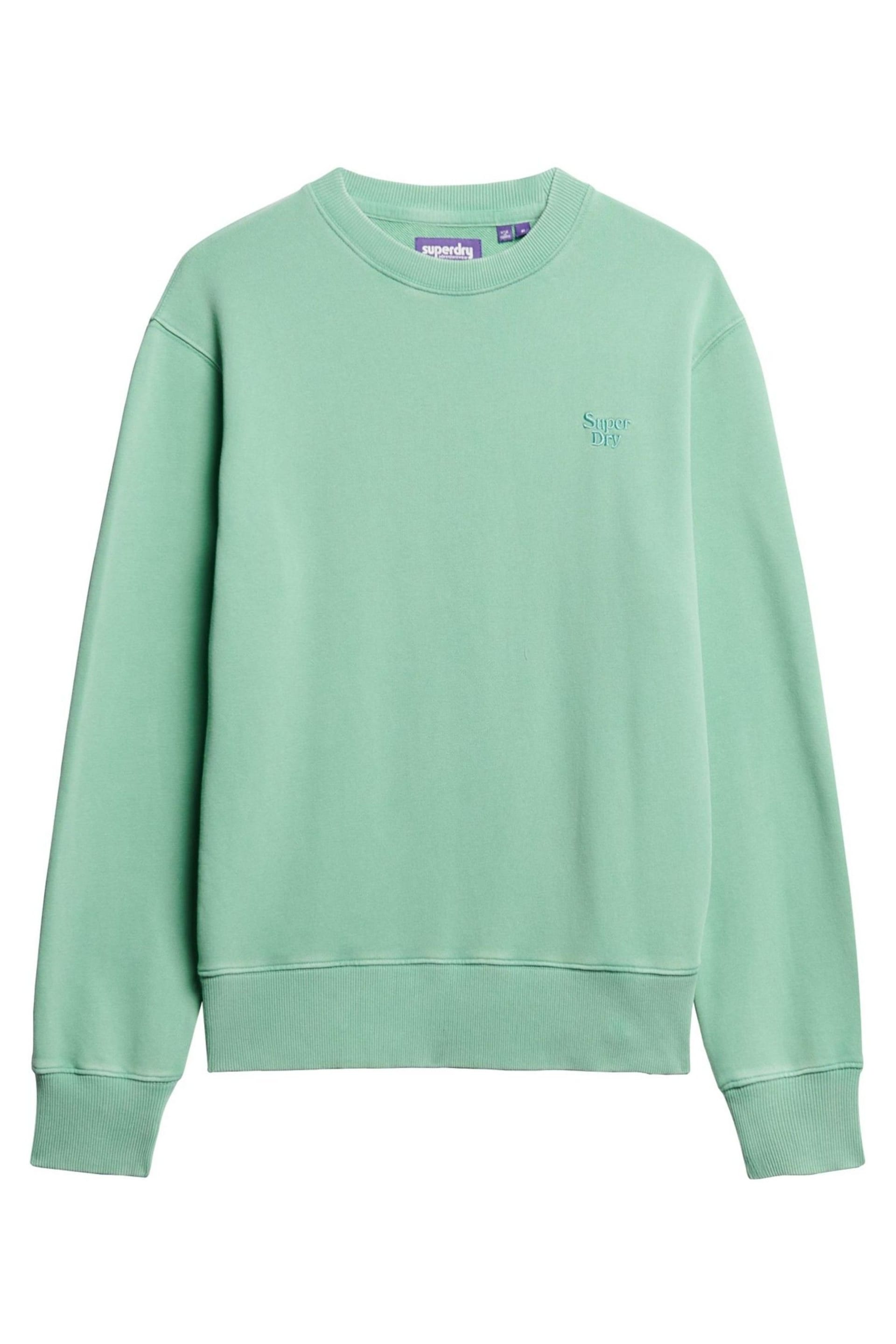 Superdry Green Vintage Washed Sweatshirt - Image 4 of 6