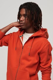 Superdry Orange Essential Logo Zip Hoodie - Image 3 of 6