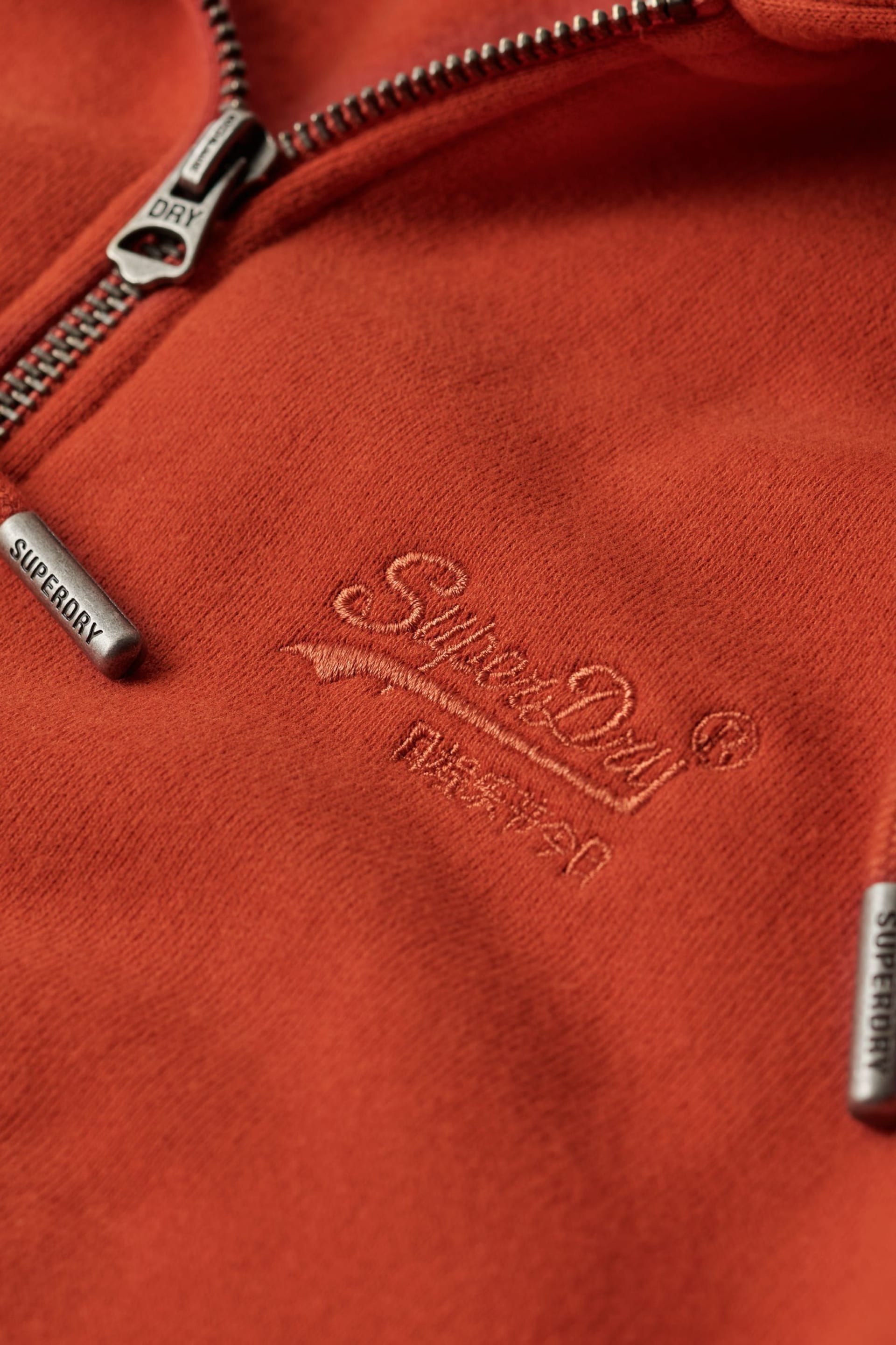 Superdry Orange Essential Logo Zip Hoodie - Image 5 of 6