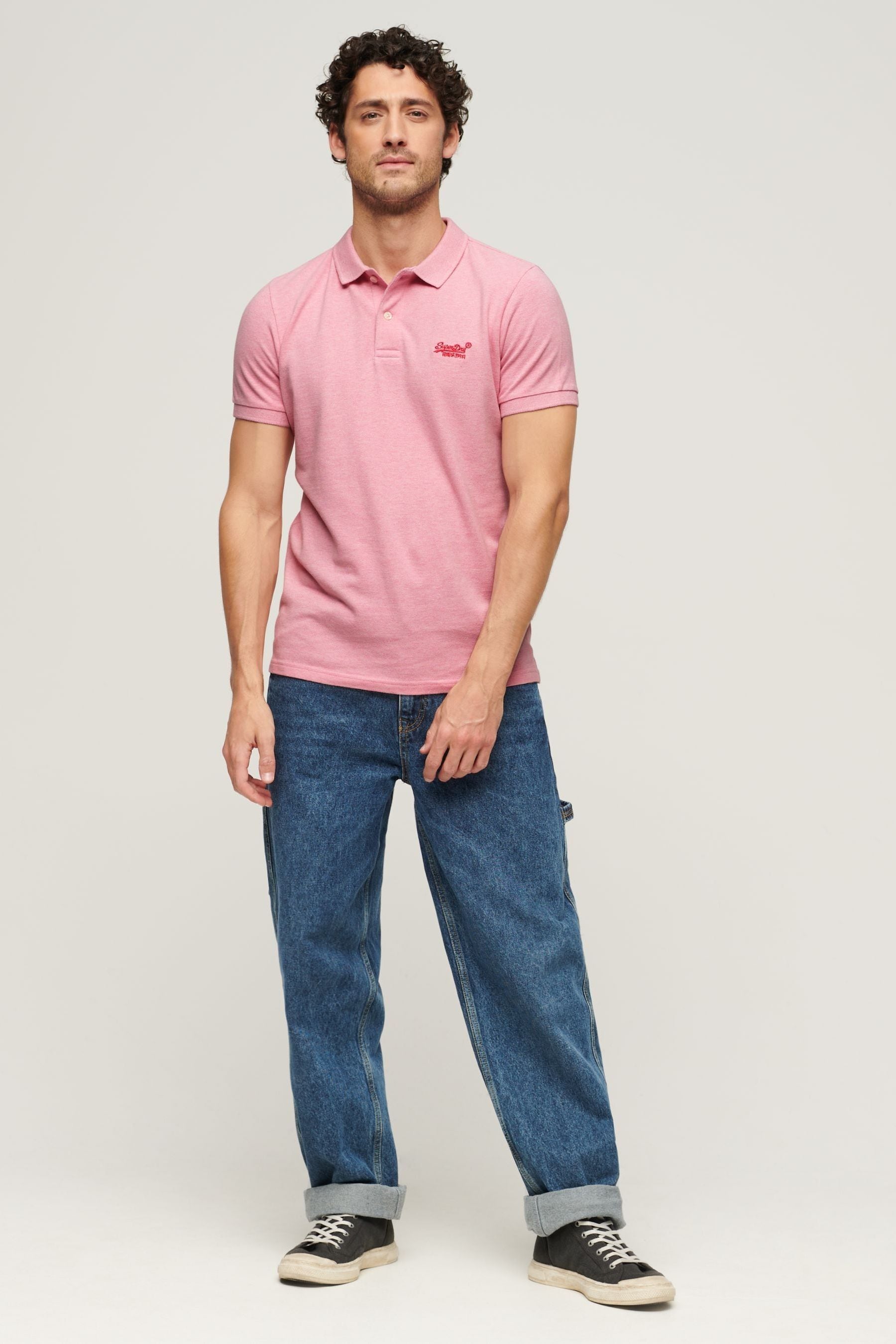 Buy Superdry Light Pink Marl Classic Pique Polo Shirt from Next Luxembourg