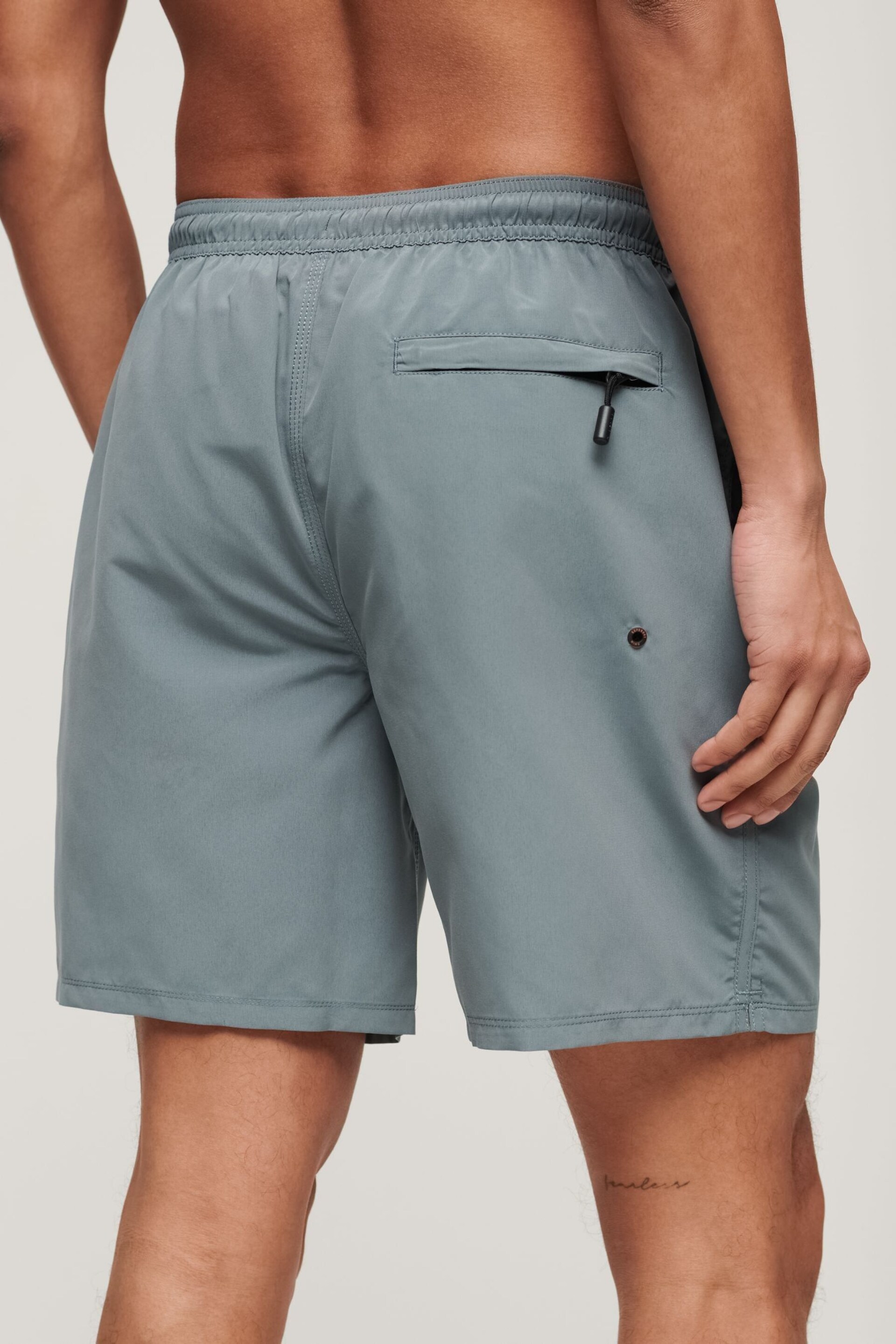 Superdry Grey Sport Graphic 17 Inch Recycled Swim Shorts - Image 2 of 7