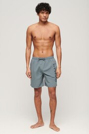 Superdry Grey Sport Graphic 17 Inch Recycled Swim Shorts - Image 3 of 7